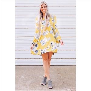 Pink Blush Yellow Floral Chiffon